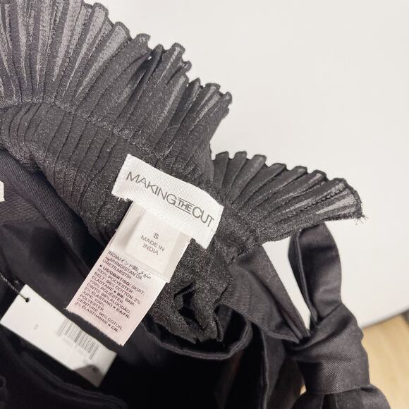 New Making The Cut Womens Small S Black Pleated Tie Skirt with Trouser Pants - Picture 9 of 15